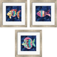 Framed 'Boho Reef  3 Piece Framed Art Print Set' border=