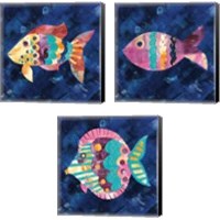 Framed 'Boho Reef  3 Piece Canvas Print Set' border=