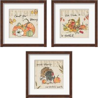 Framed 'Be Thankful 3 Piece Framed Art Print Set' border=