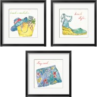 Framed 'Surfs Up 3 Piece Framed Art Print Set' border=