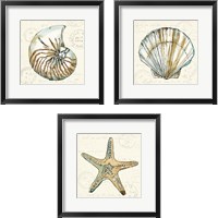 Framed 'Coastal Breeze 3 Piece Framed Art Print Set' border=