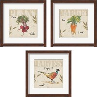 Framed 'Farmers Feast 3 Piece Framed Art Print Set' border=