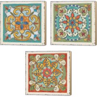 Framed 'Mediterranean Flair  3 Piece Canvas Print Set' border=