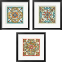 Framed 'Mediterranean Flair  3 Piece Framed Art Print Set' border=