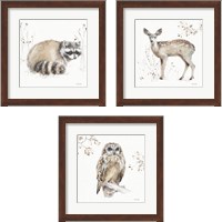 Framed 'Woodland Walk 3 Piece Framed Art Print Set' border=