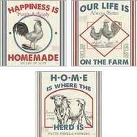 Framed 'Sweet Farmhouse 3 Piece Art Print Set' border=