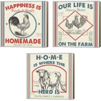 Framed 'Sweet Farmhouse 3 Piece Canvas Print Set' border=