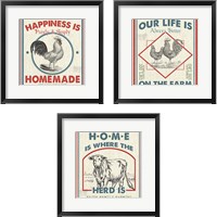 Framed 'Sweet Farmhouse 3 Piece Framed Art Print Set' border=