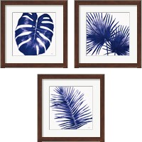 Framed 'Welcome to Paradise Indigo 3 Piece Framed Art Print Set' border=