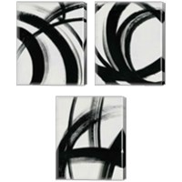 Framed 'Spontaneous  3 Piece Canvas Print Set' border=