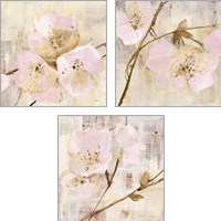 Framed 'Elegance Pink 3 Piece Art Print Set' border=