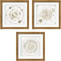 Framed 'Golden Galaxy 3 Piece Framed Art Print Set' border=