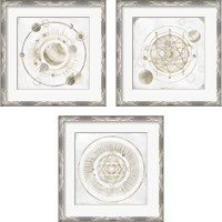 Framed 'Golden Galaxy 3 Piece Framed Art Print Set' border=