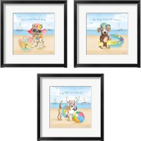 Framed 'Summer Paws 3 Piece Framed Art Print Set' border=