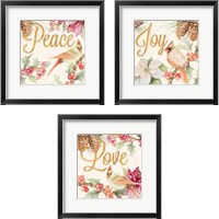 Framed 'Christmas Cardinal 3 Piece Framed Art Print Set' border=