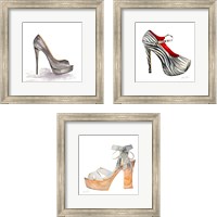 Framed 'Pretty Stiletto 3 Piece Framed Art Print Set' border=