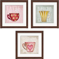 Framed 'Daily Coffee 3 Piece Framed Art Print Set' border=