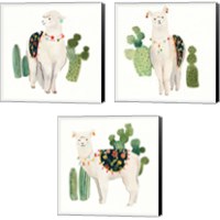 Framed 'Sweet Alpaca 3 Piece Canvas Print Set' border=