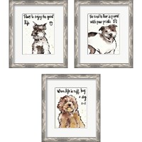 Framed 'Strike a Paws 3 Piece Framed Art Print Set' border=