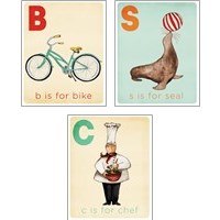 Framed 'Learning  3 Piece Art Print Set' border=