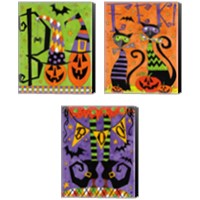 Framed 'Spooky Fun 3 Piece Canvas Print Set' border=