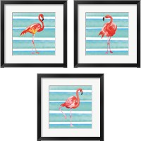 Framed 'Tropical Life 3 Piece Framed Art Print Set' border=