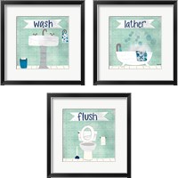 Framed 'Bathroom 3 Piece Framed Art Print Set' border=