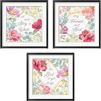 Framed 'Springtime Bloom 3 Piece Framed Art Print Set' border=