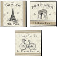 Framed 'Paris Farmhouse 3 Piece Canvas Print Set' border=