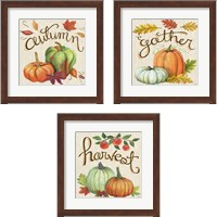 Framed 'Autumn Harvest Linen 3 Piece Framed Art Print Set' border=