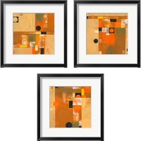 Framed 'Soleil  3 Piece Framed Art Print Set' border=