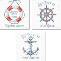 Framed 'Nautical Life 3 Piece Art Print Set' border=