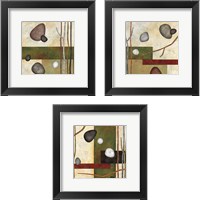 Framed 'Sticks and Stones 3 Piece Framed Art Print Set' border=