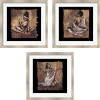 Framed 'Soulful Grace 3 Piece Framed Art Print Set' border=