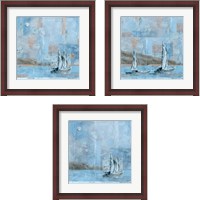 Framed 'Sailboat 3 Piece Framed Art Print Set' border=