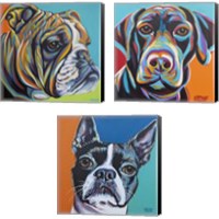 Framed 'Dog Friend 3 Piece Canvas Print Set' border=