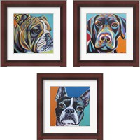 Framed 'Dog Friend 3 Piece Framed Art Print Set' border=