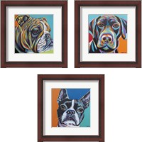 Framed 'Dog Friend 3 Piece Framed Art Print Set' border=