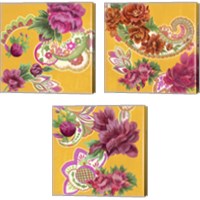 Framed 'China Garden 3 Piece Canvas Print Set' border=