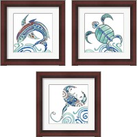 Framed 'Undersea Luau 3 Piece Framed Art Print Set' border=