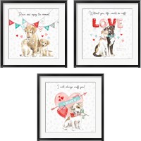 Framed 'Paws of Love 3 Piece Framed Art Print Set' border=