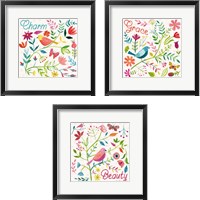 Framed 'Budding Beauty 3 Piece Framed Art Print Set' border=