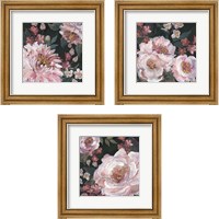 Framed 'Romantic Moody Florals on Black 3 Piece Framed Art Print Set' border=