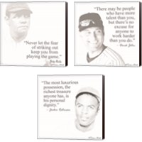 Framed 'Baseball Greats 3 Piece Canvas Print Set' border=