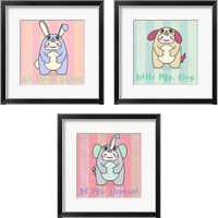 Framed 'Li'l Animals 3 Piece Framed Art Print Set' border=