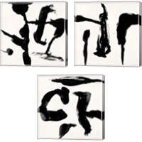 Framed 'Gestures  3 Piece Canvas Print Set' border=