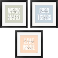 Framed 'Morning Affirmations 3 Piece Framed Art Print Set' border=