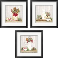 Framed 'Christmas Kitchen 3 Piece Framed Art Print Set' border=