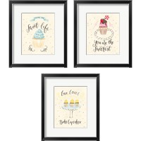 Framed 'Sweet Life  3 Piece Framed Art Print Set' border=