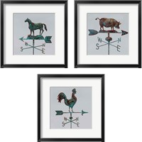 Framed 'Rural Relic Horse 3 Piece Framed Art Print Set' border=